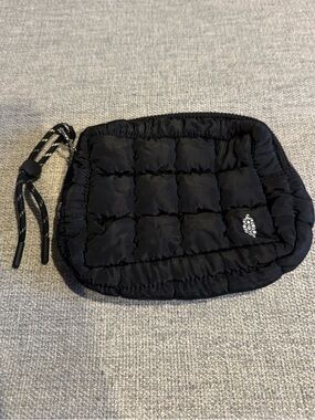 NWOT. Free People Quilted Black Pouch Wristlet Multi-use Bag